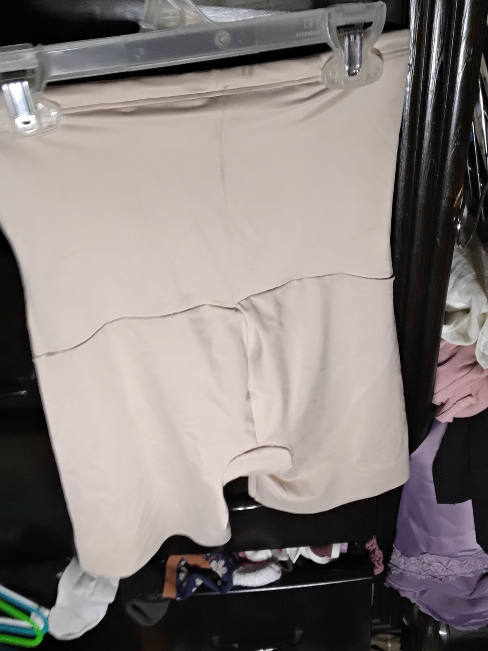 High-Waist Shaping Shorts in Light Beige